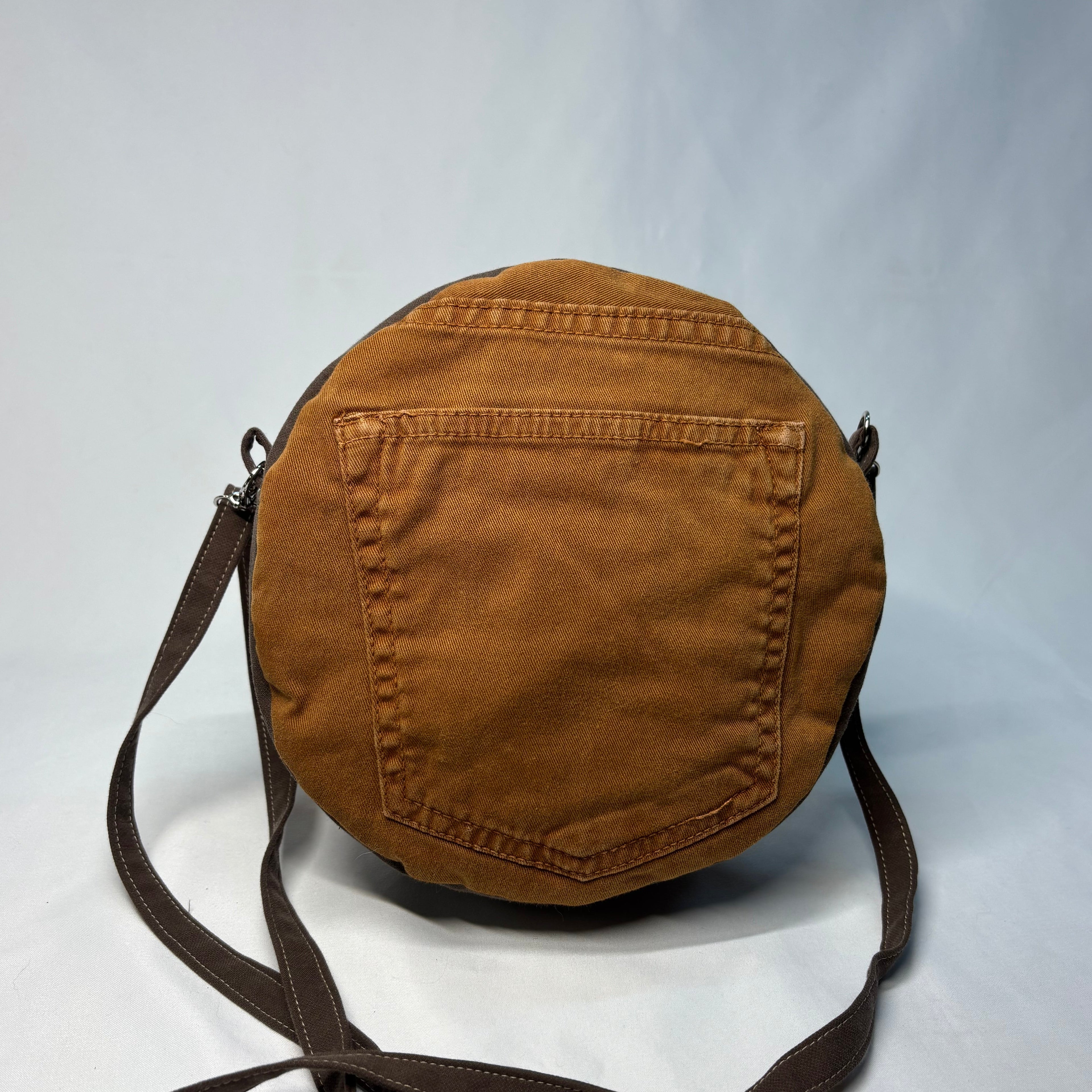 Color Block Circle Crossbody Bag Yellow Browns