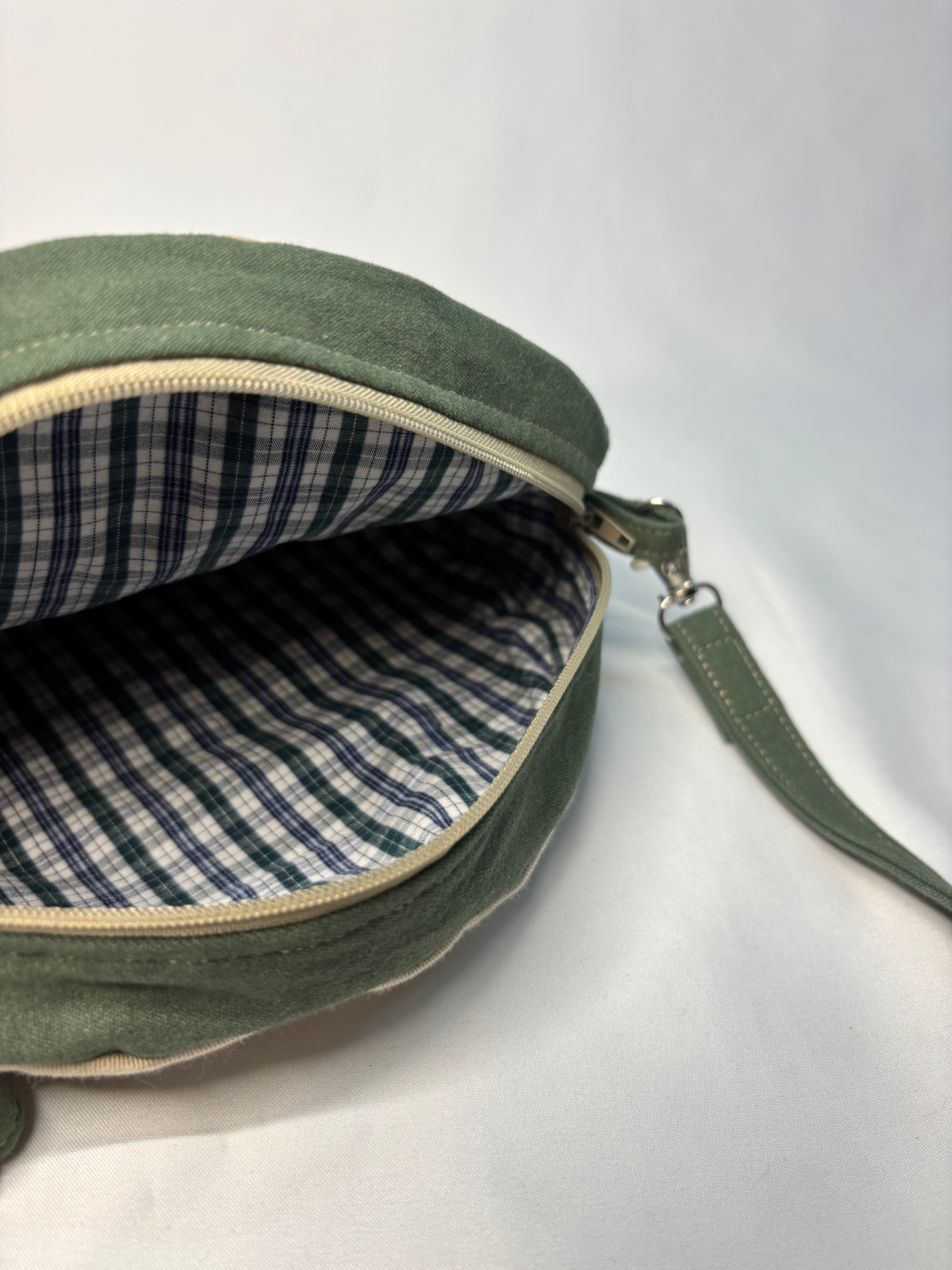 Color Block Circle Crossbody Bag Navy Khaki Olive