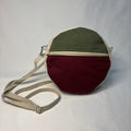 Color Block Circle Crossbody Bag Olive Maroon Khaki