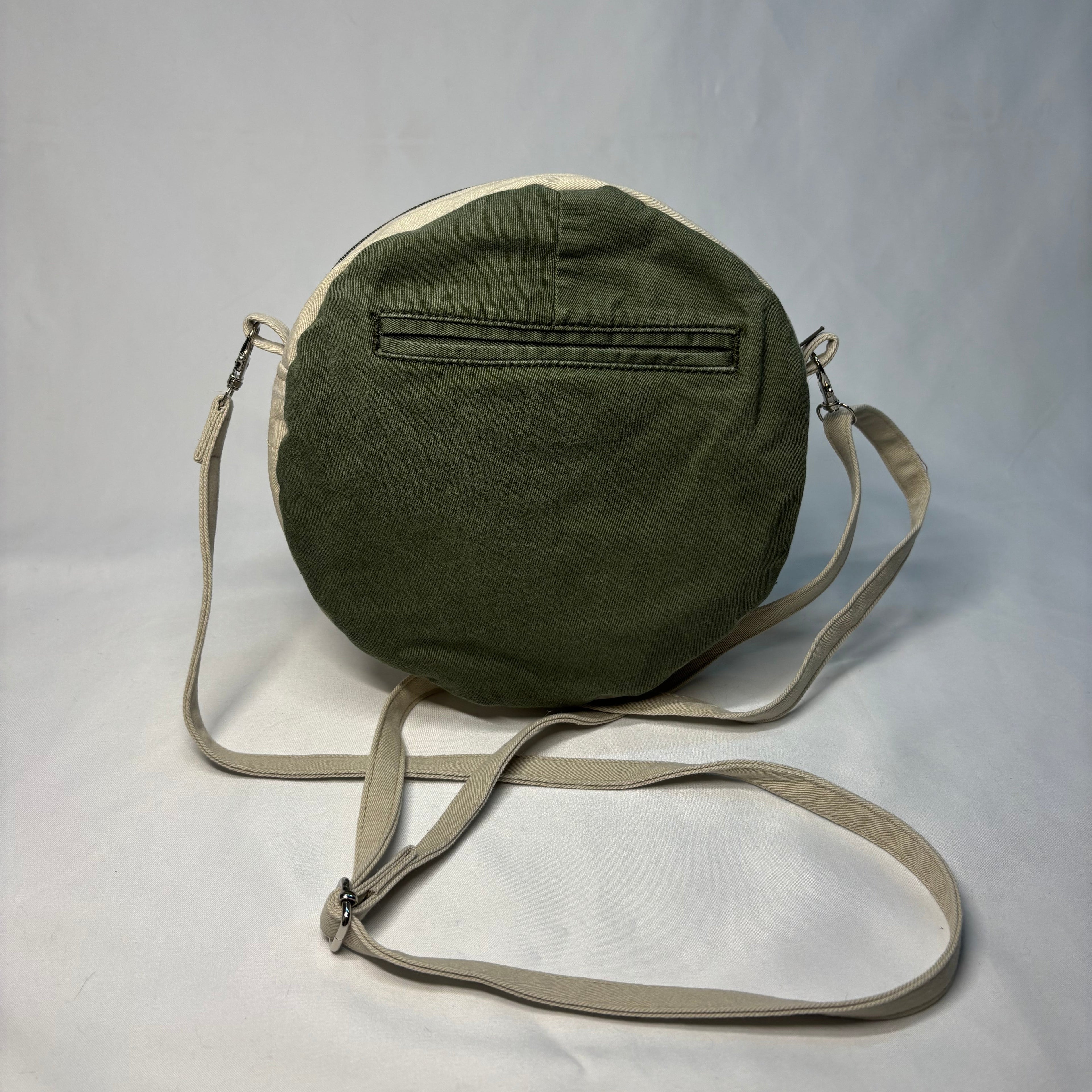 Color Block Circle Crossbody Bag Olive Maroon Khaki