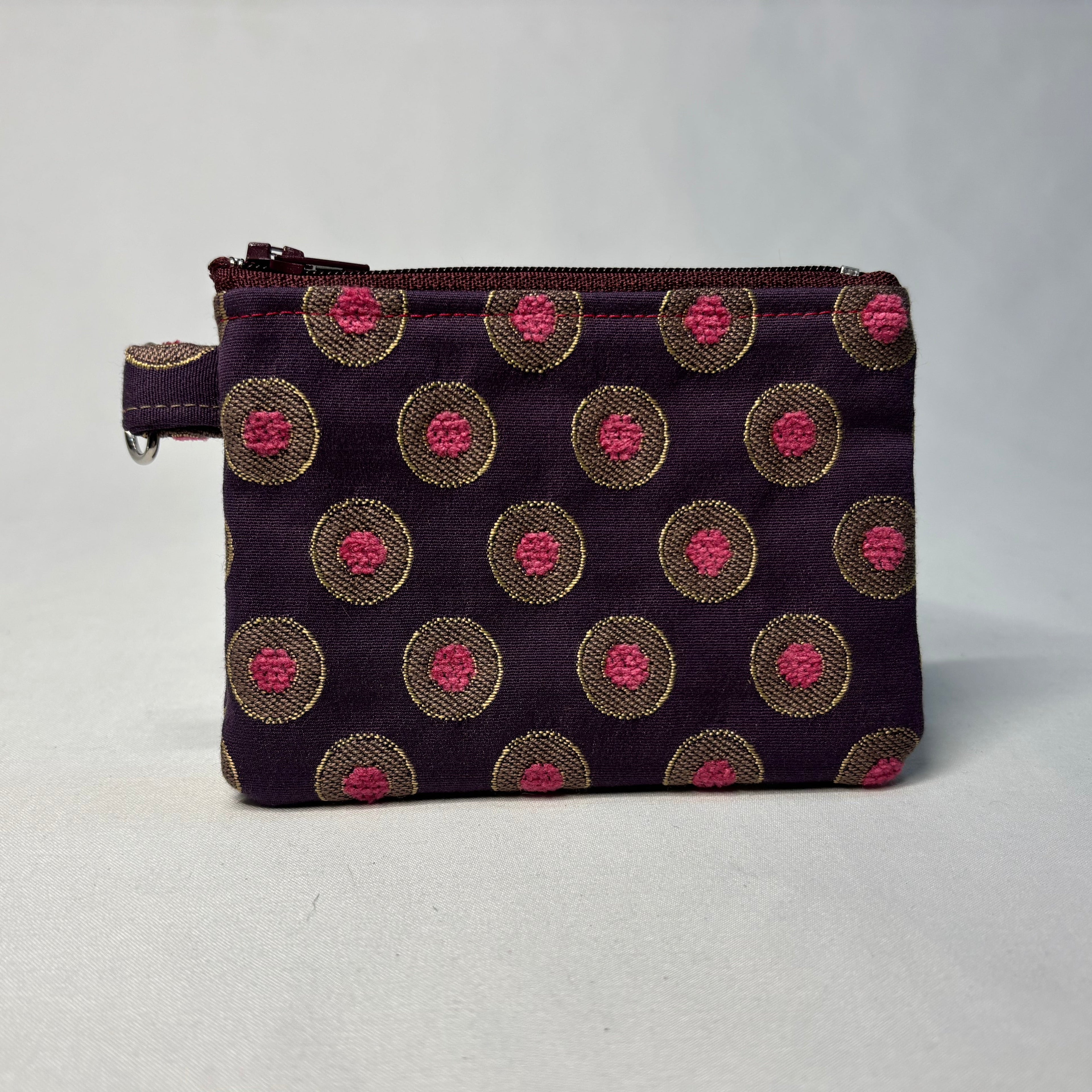 Upcycled Zippie Purple Jacquard Pink Dot