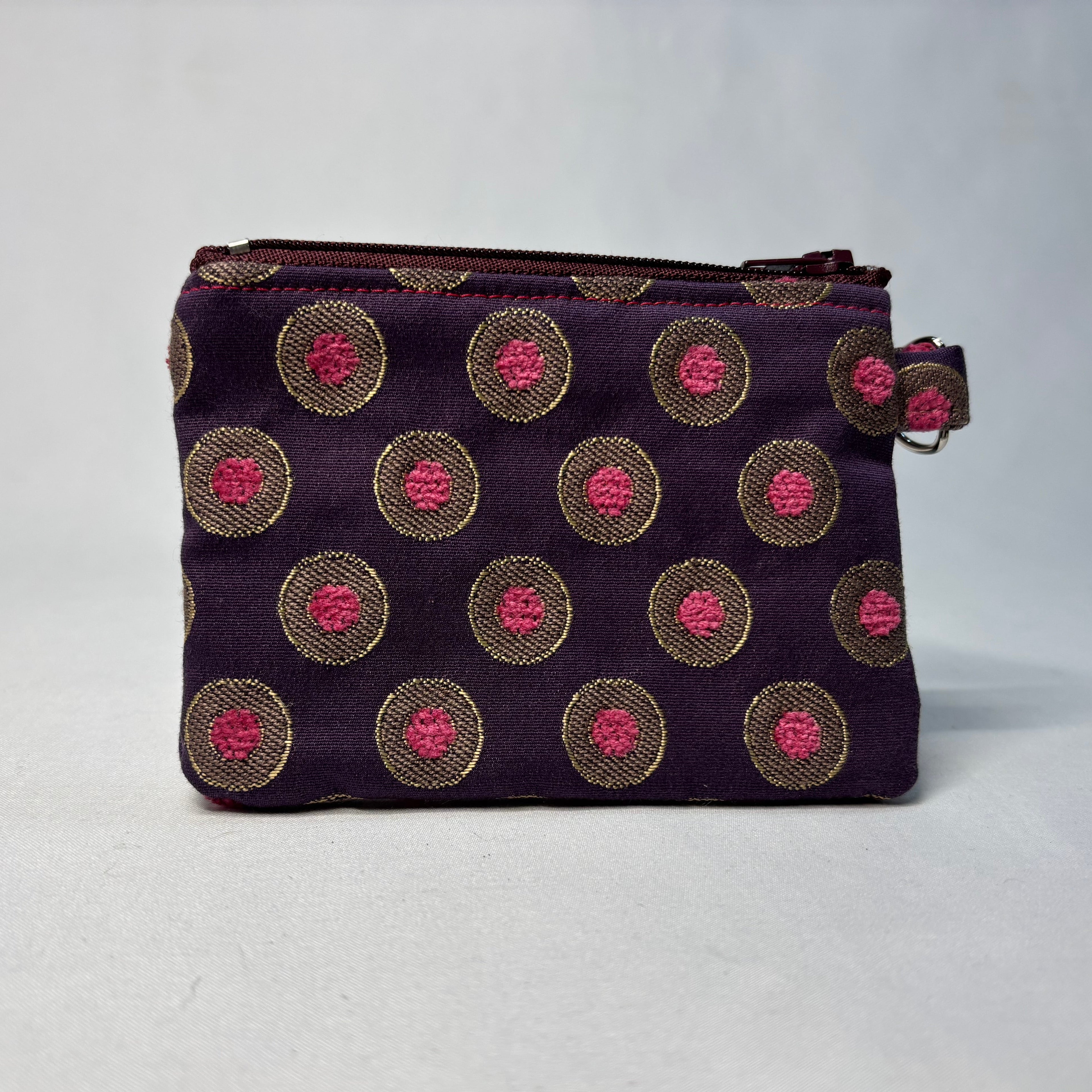 Upcycled Zippie Purple Jacquard Pink Dot