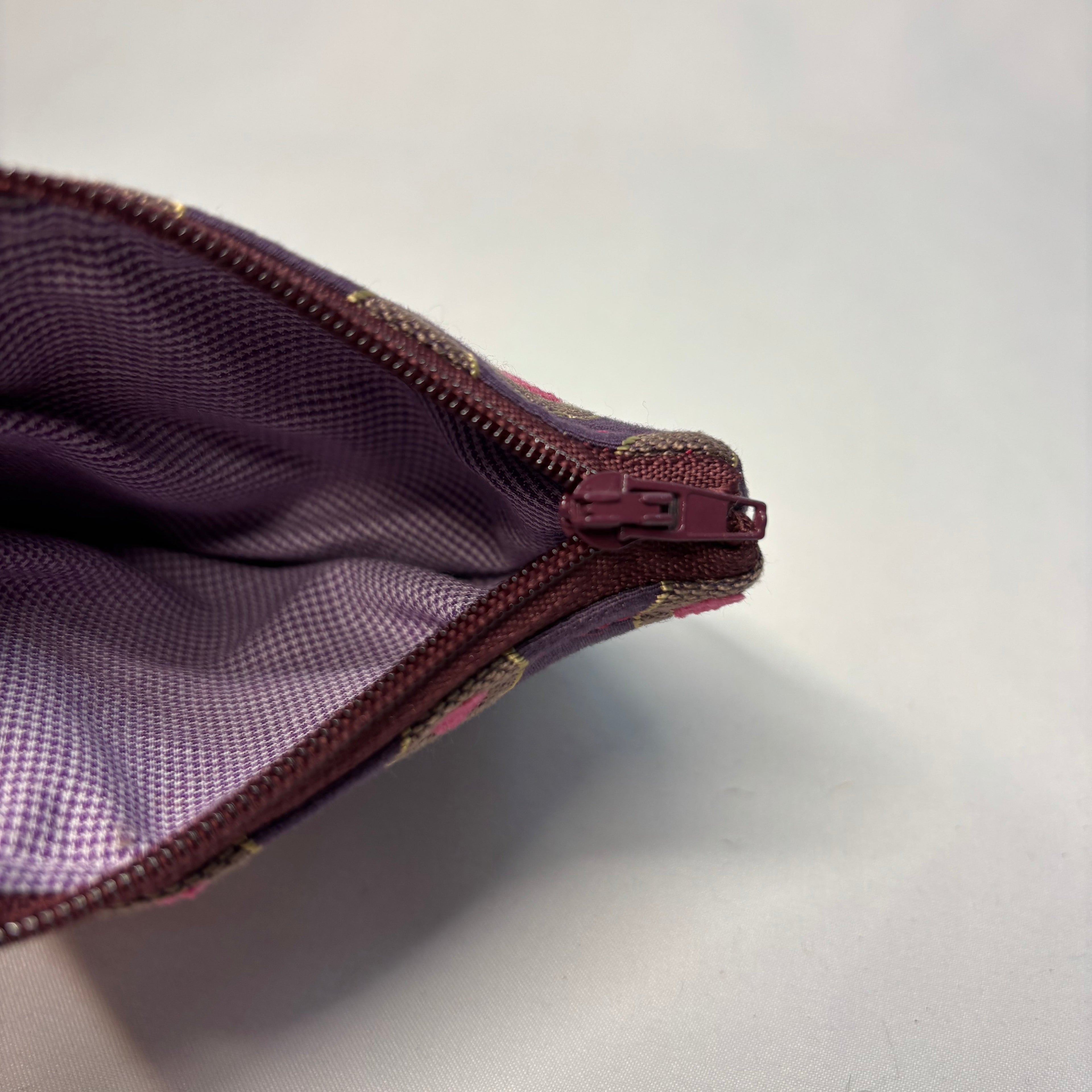 Upcycled Zippie Purple Jacquard Pink Dot