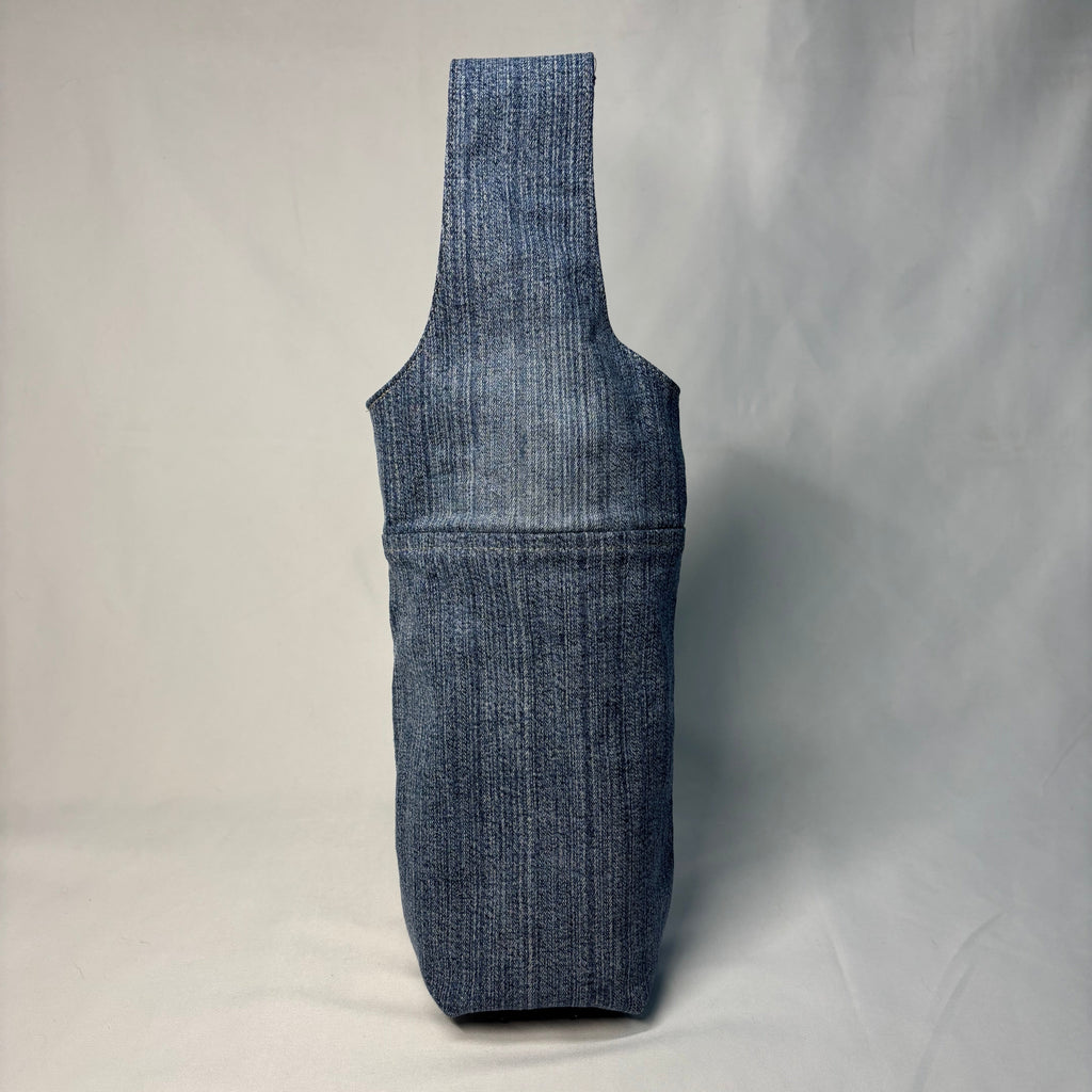 Upcycled Denim Wine Tote 1