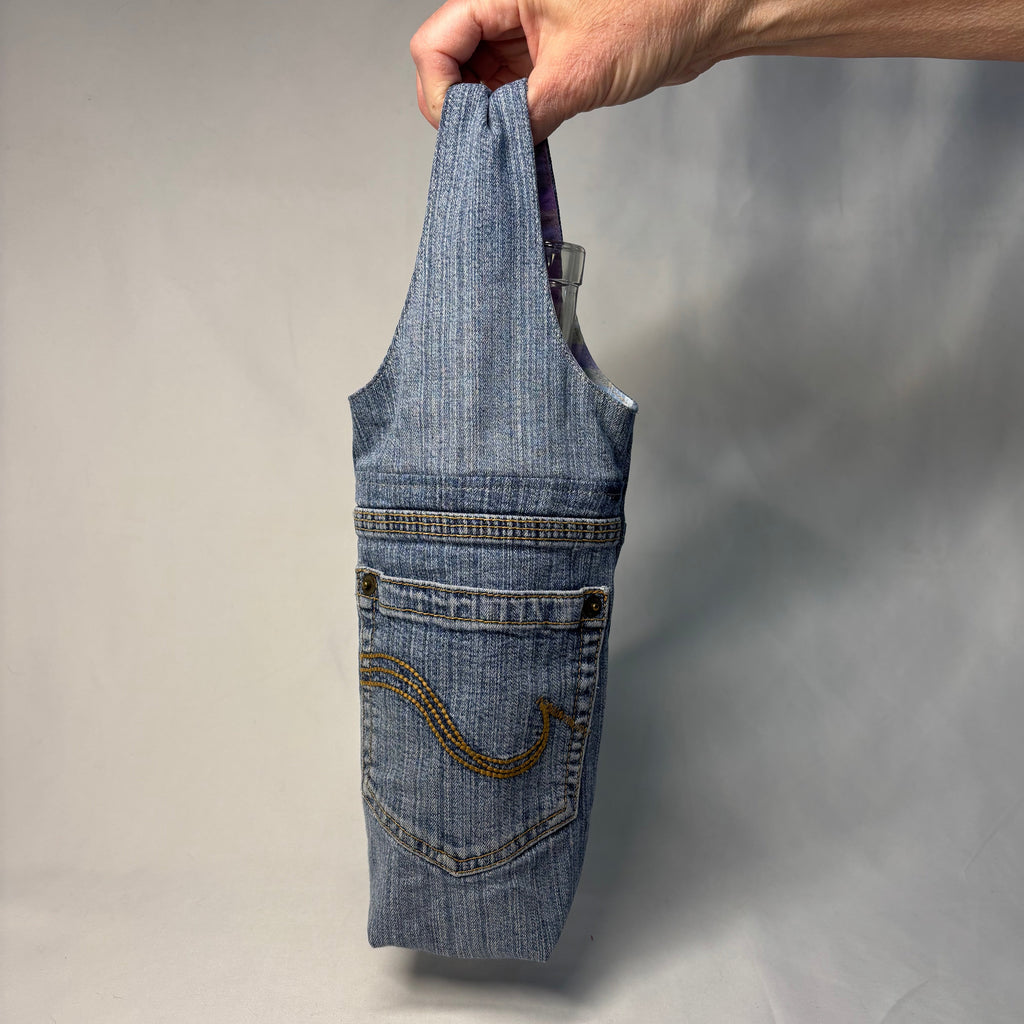 Upcycled Denim Wine Tote 1