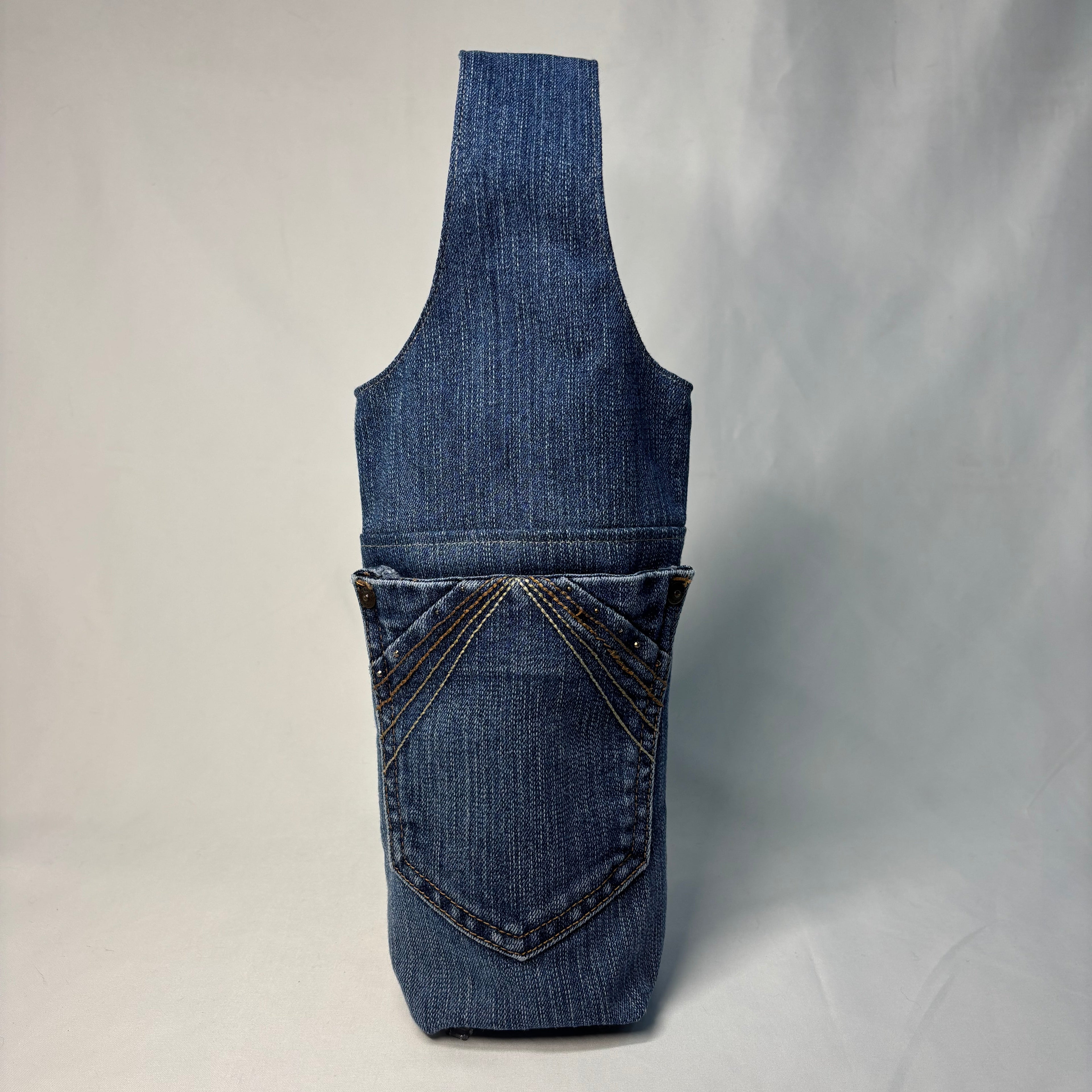 Upcycled Denim Wine Tote 4