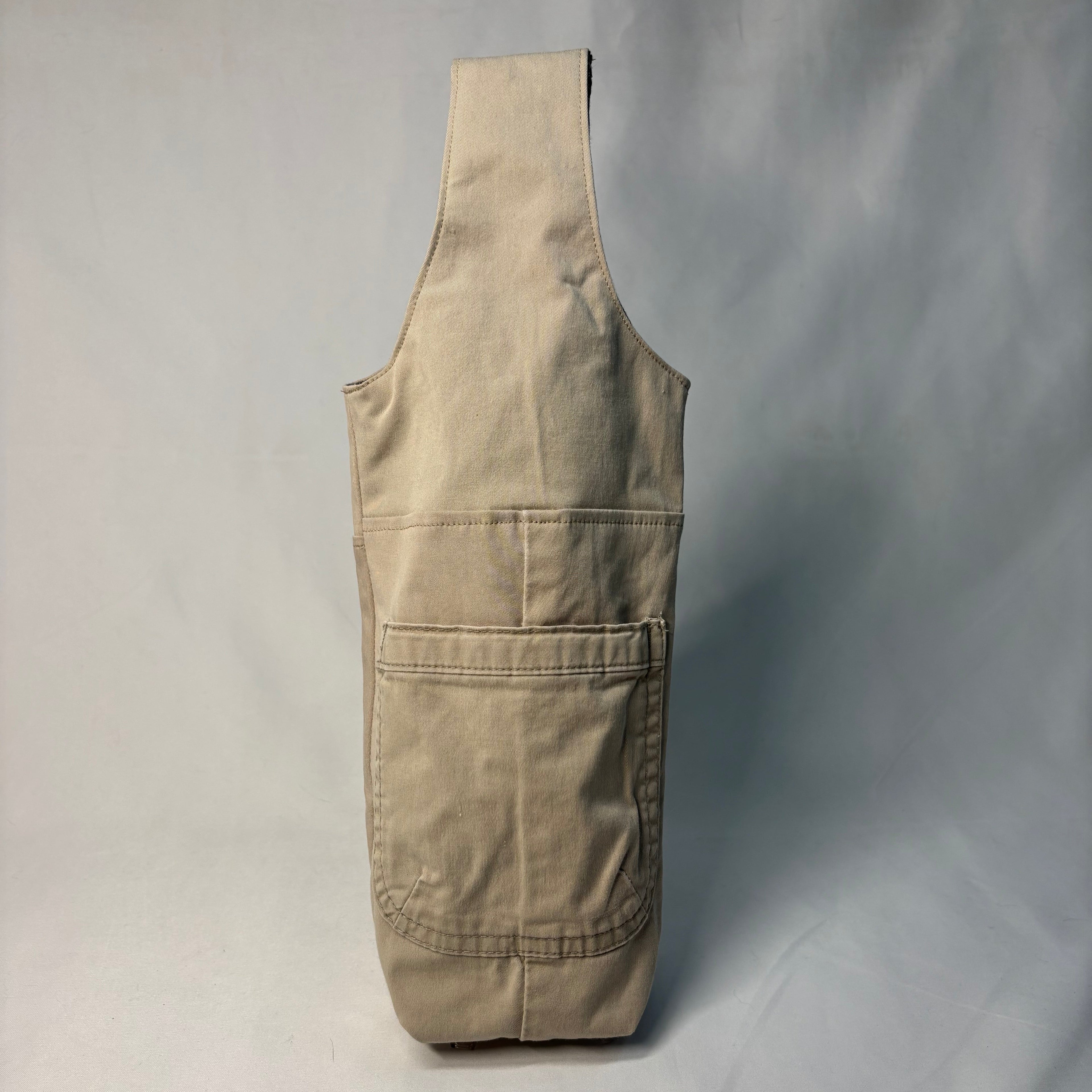 Upcycled Khaki Wine Tote