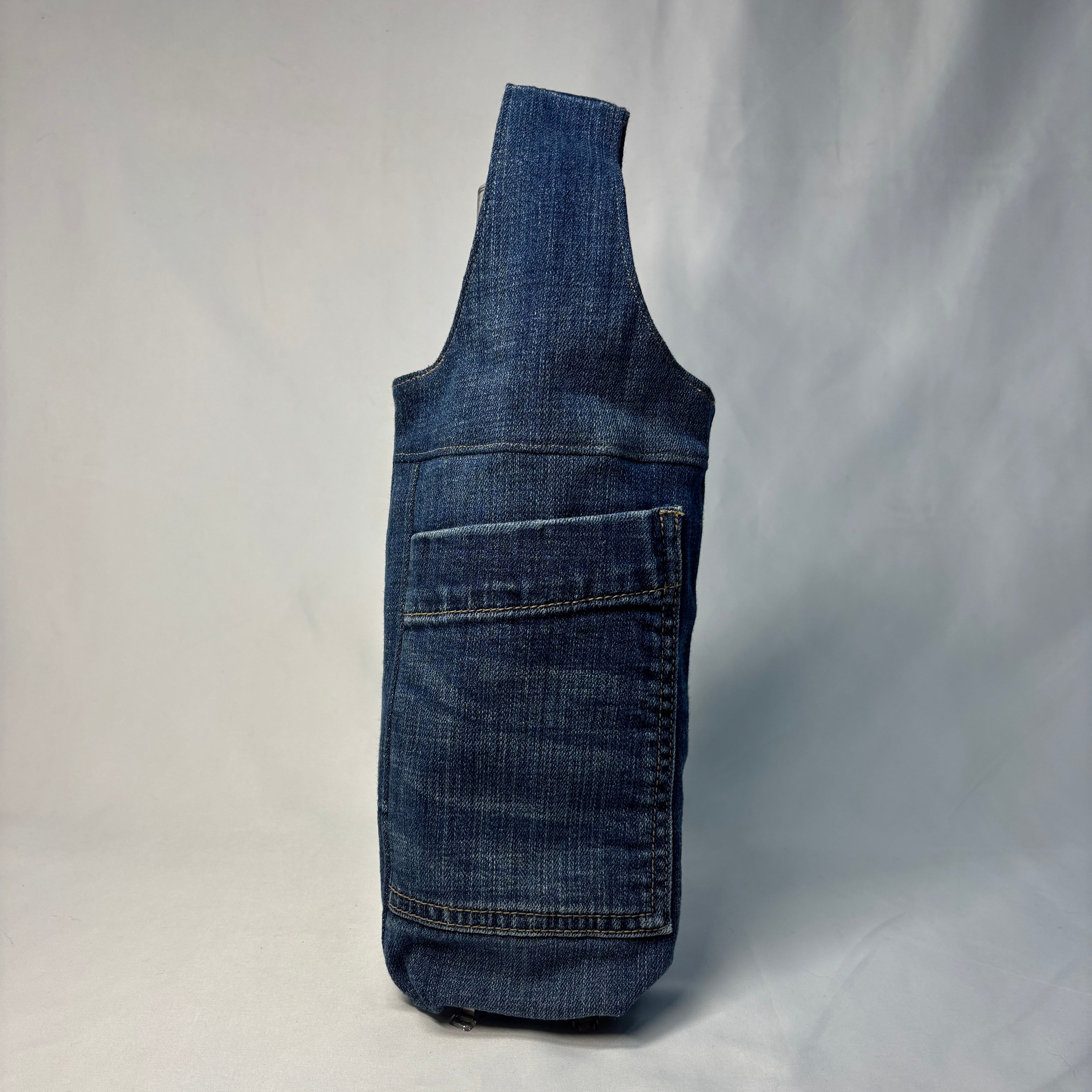 Upcycled Denim Wine Tote 2
