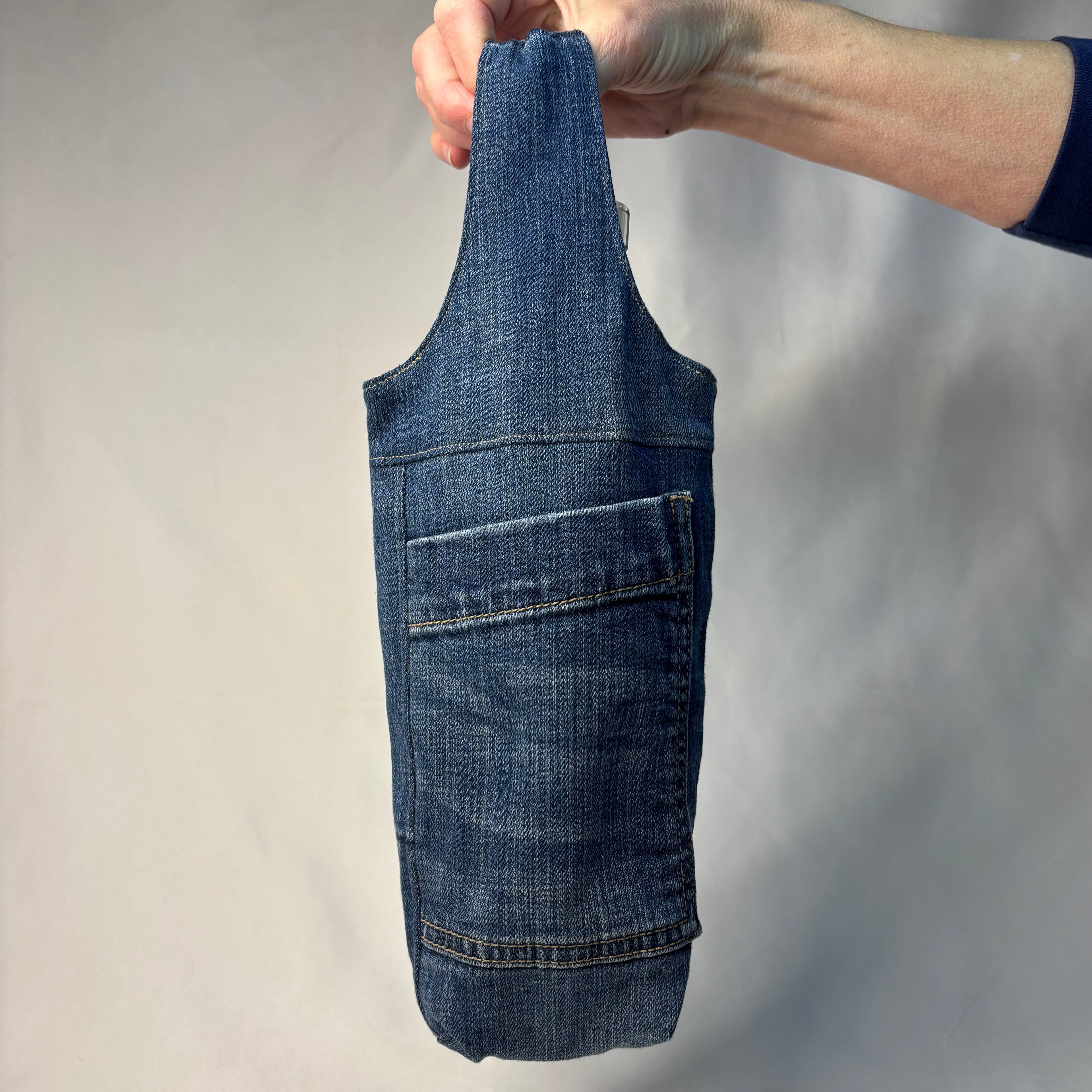 Upcycled Denim Wine Tote 2