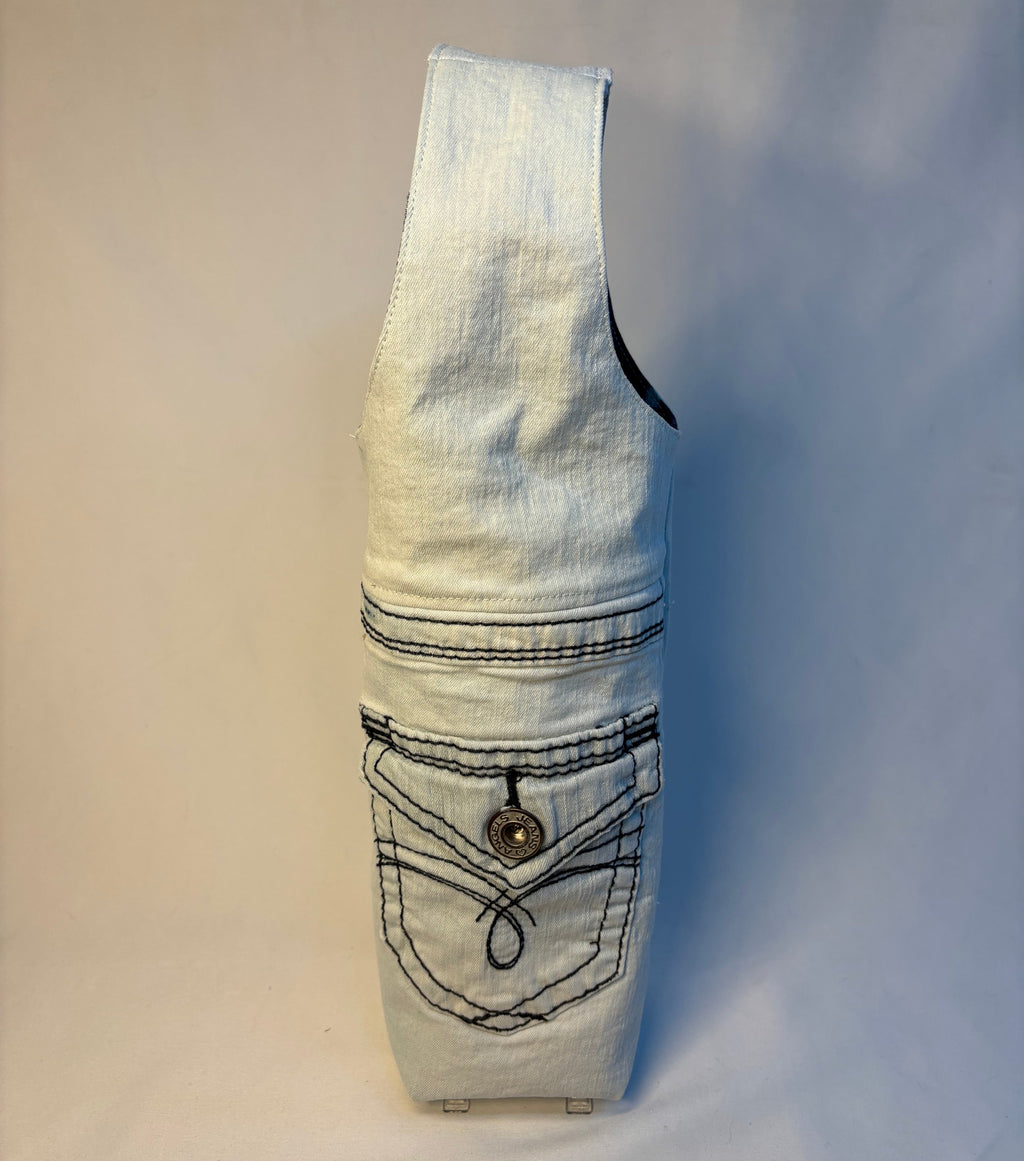 Upcycled Denim Wine Tote 3