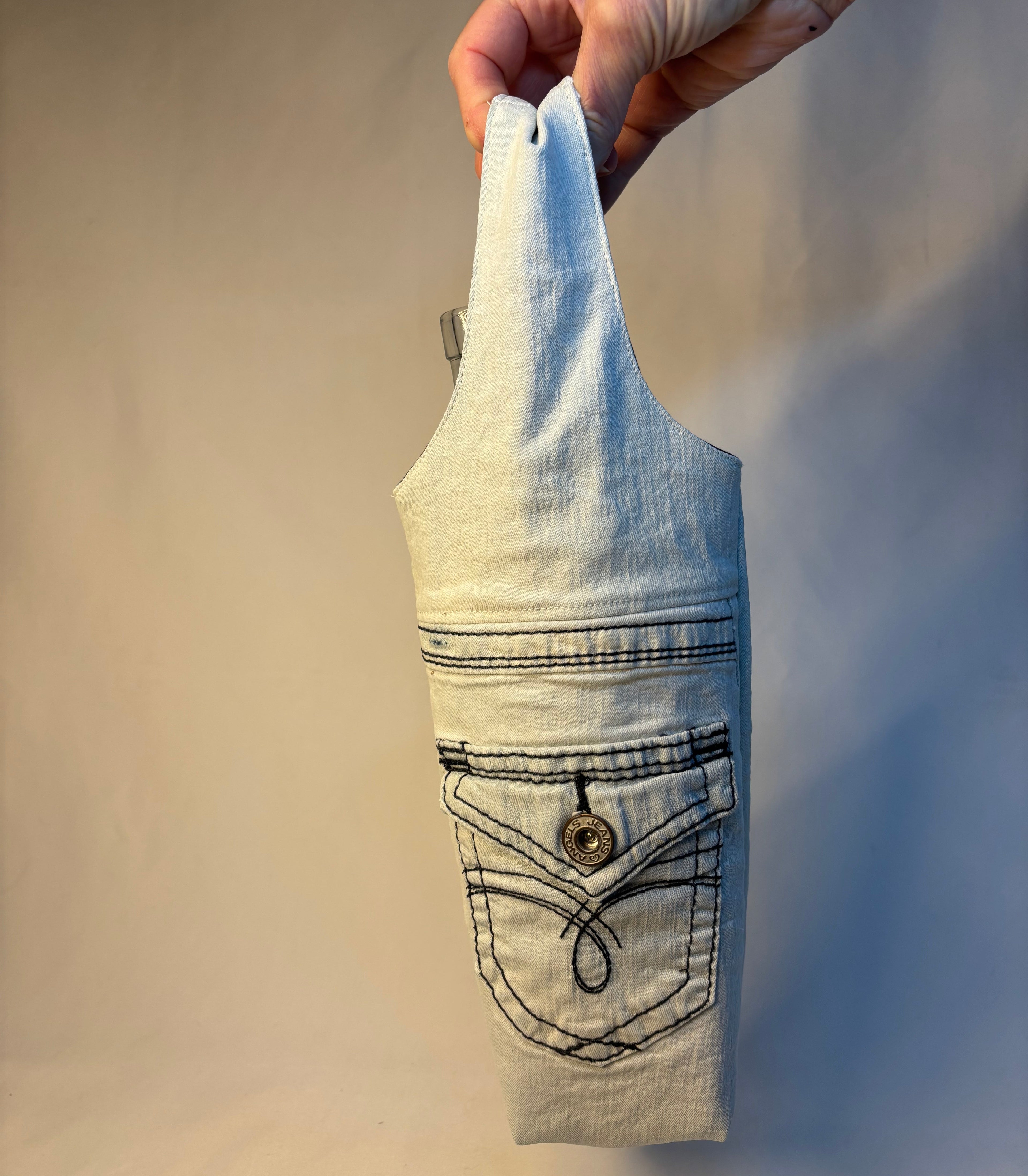 Upcycled Denim Wine Tote 3