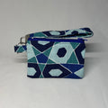 Upcycled Fabric Wristlet Pouch - Blue Print