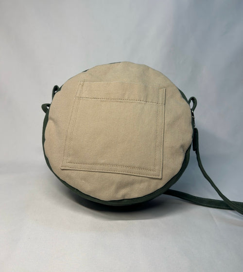 Color Block Circle Crossbody Bag Navy Khaki Olive